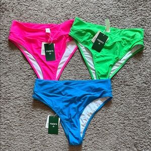 HALARA Vibrant Bikini Bottoms Trio Size L NWT